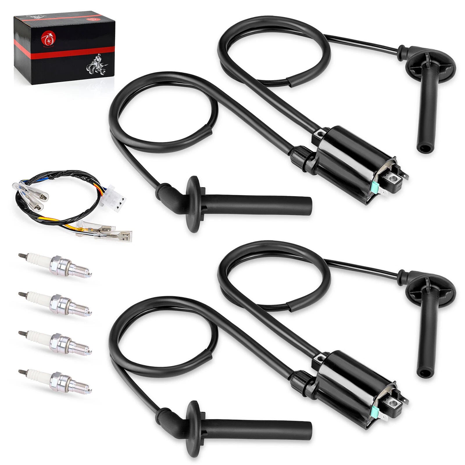 2X Ignition Coil & Spark Plug Set + Ignition Sub Harness for Honda ST1100 (1991–2003)