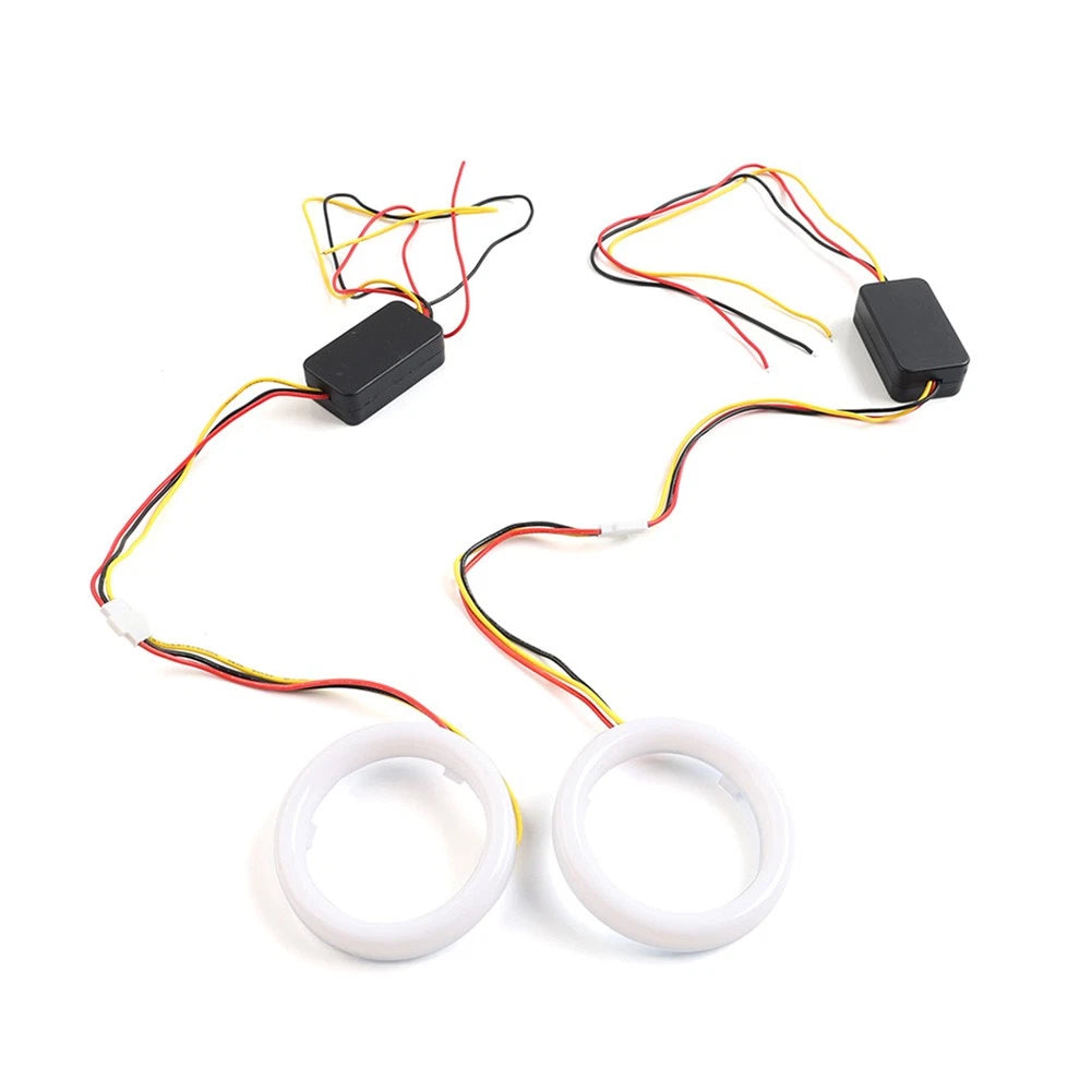 2X 120MM White Amber Switchback LED Angel Eyes for Car Headlight Retrofit