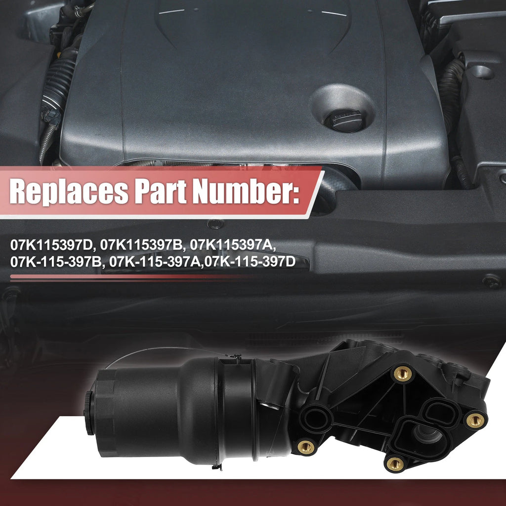 Oil Filter Base Housing Assembly Replacement for VW Jetta Golf Beetle (2011–2015)