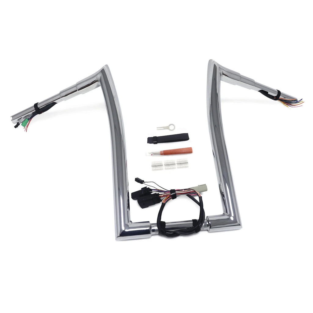 Chrome 16" Prewired Handlebar for Harley Road Glide (2008–2013)
