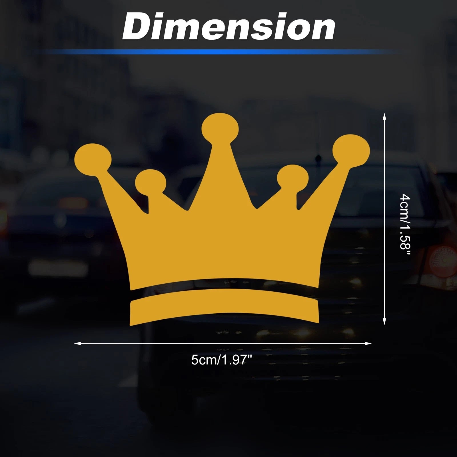 Reflective Bumper Decal for - Yellow Crown Style