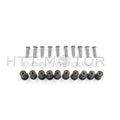 10pcs Windshield Bolt Kit for Motorcycle (Well Nuts, Silver)