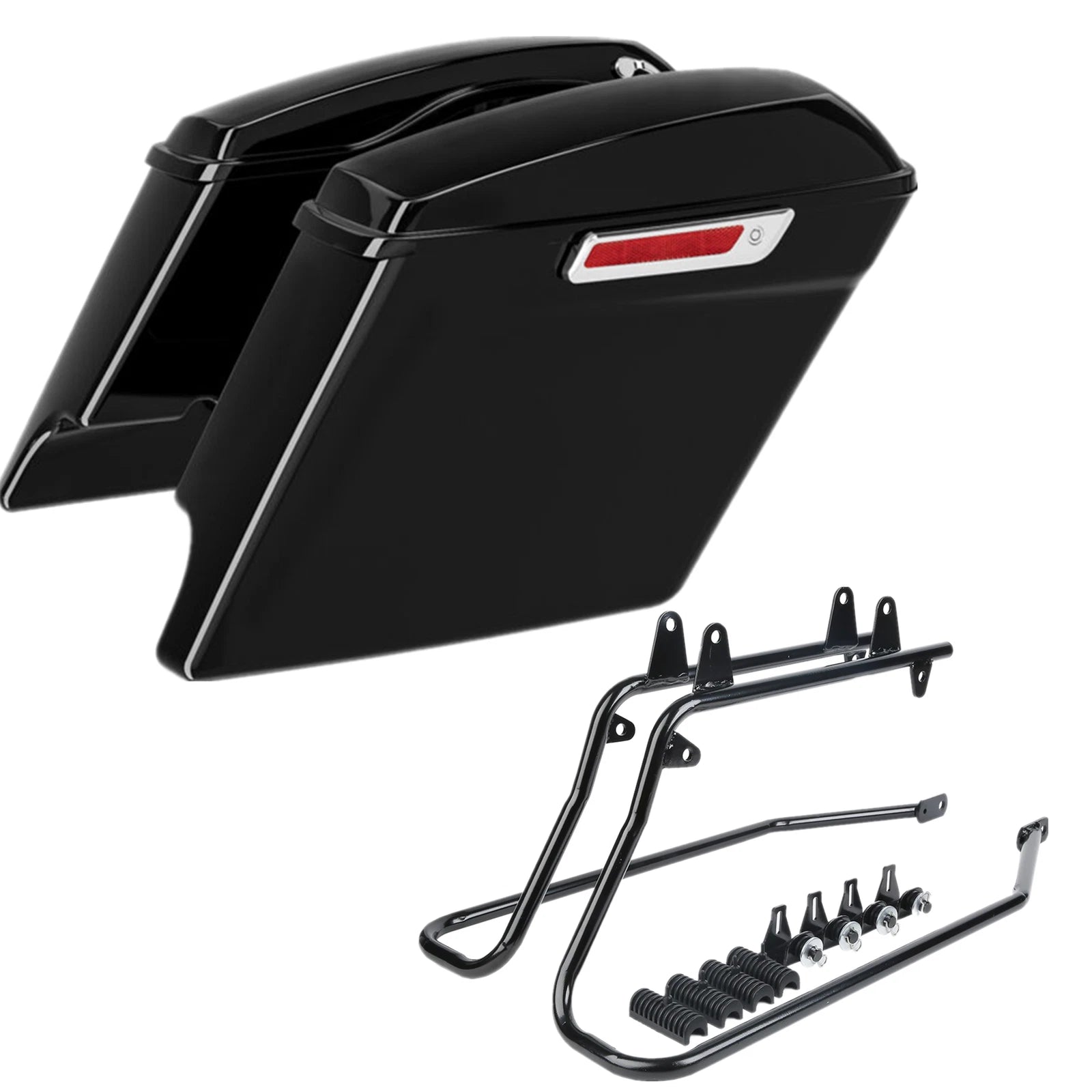 5" Stretched Extended Saddlebags & Brackets for Harley Softail (1984–2017)