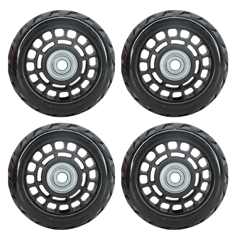 Set of 4 Replacement Wheels for Trolley Cases - Sturdy Lightweight Plastic