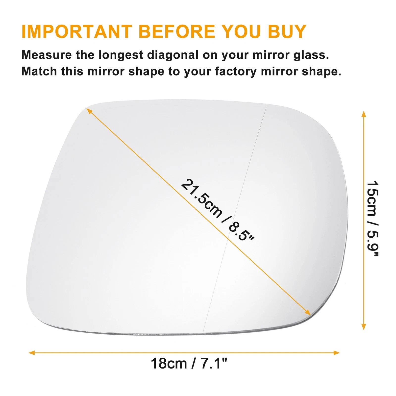 Right Side Heated Mirror Glass White for Audi Q7 (2010–2014)
