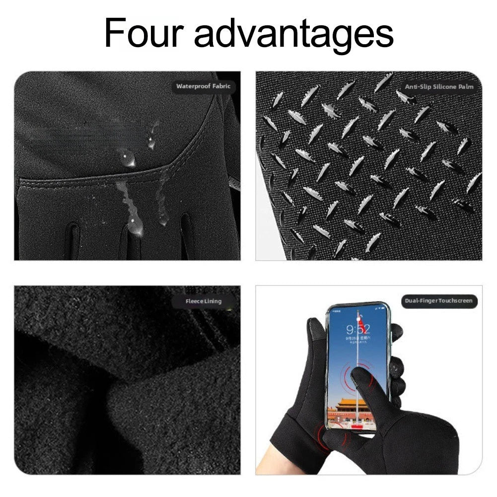 Anti-slip Grip Touchscreen Gloves - Lightweight Insulation Silicone Palm