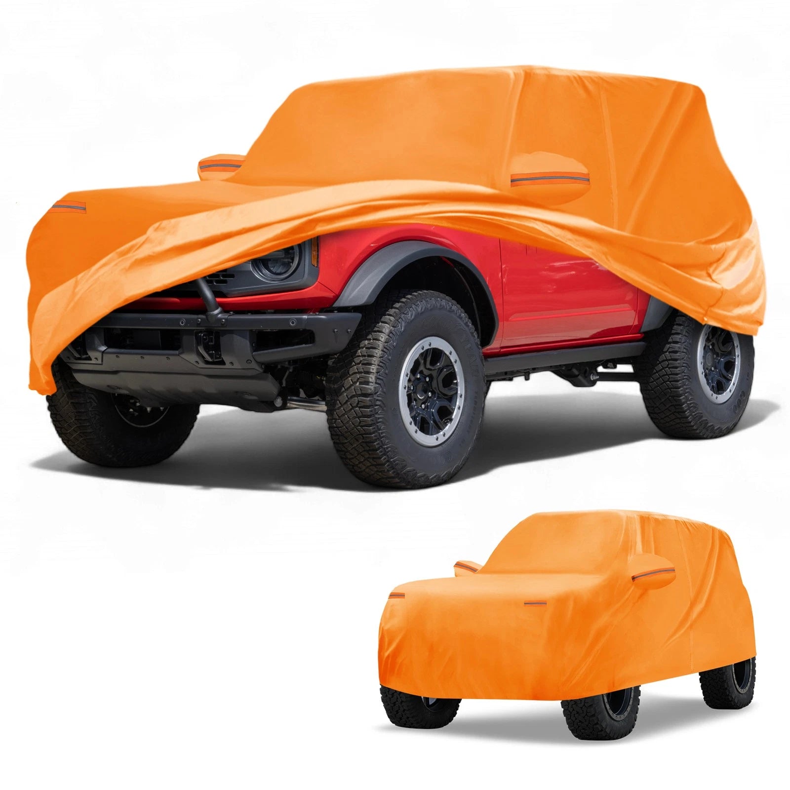 Waterproof Car Cover for Ford Bronco 2DR (210D-PU, Orange)