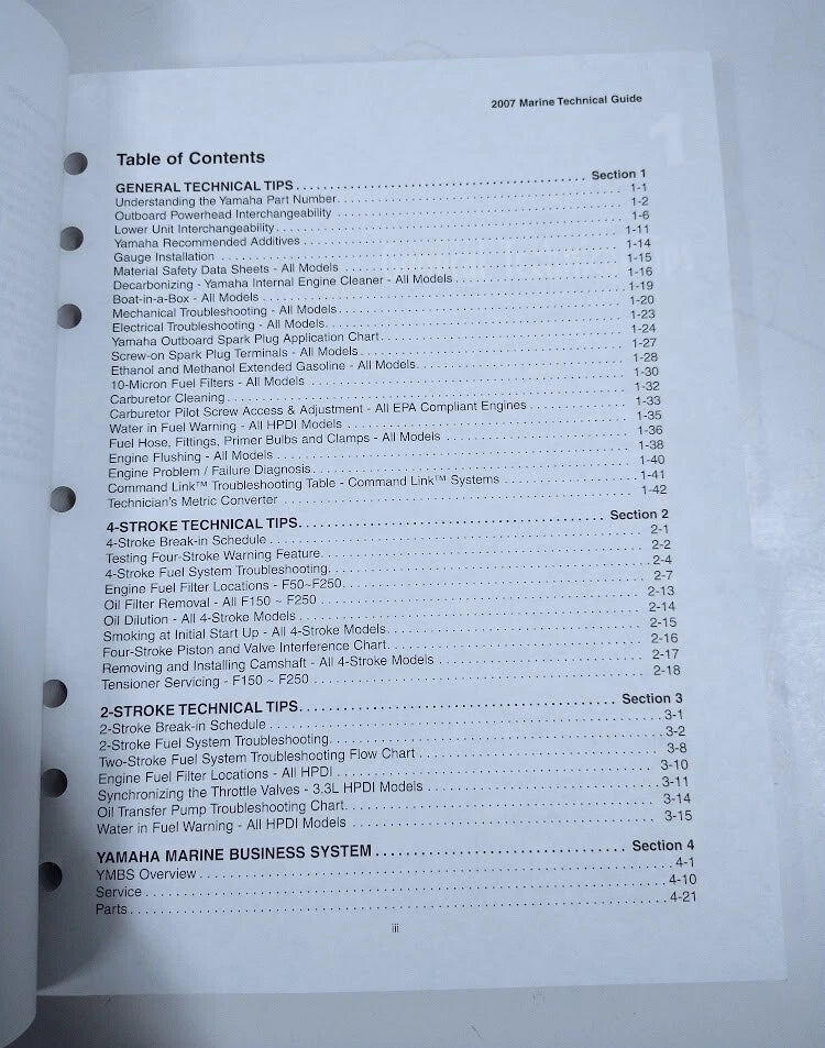 Technical Guide for Yamaha Marine (2007) LIT-18865-01-07