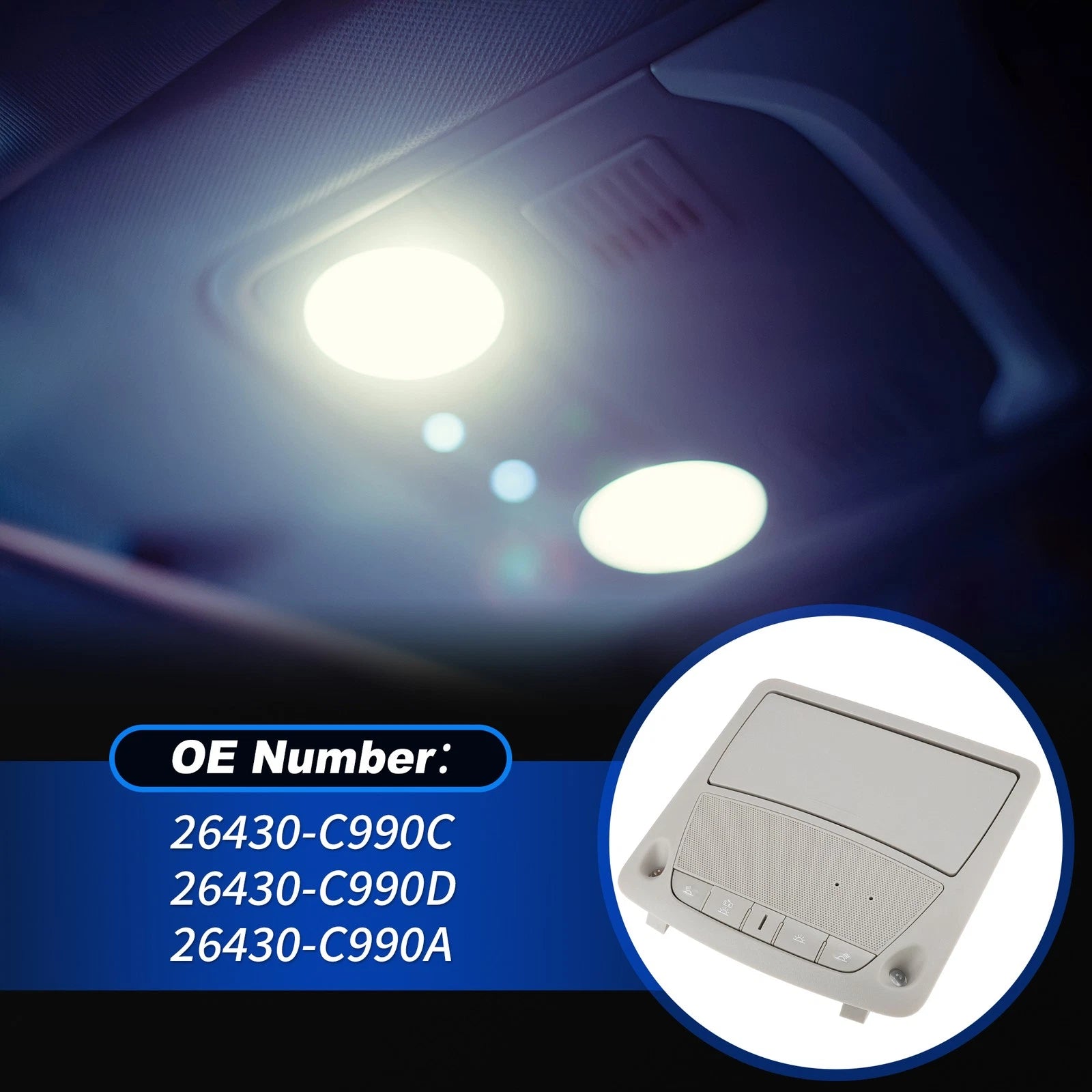 Dome Light Overhead Console Assembly for Nissan Altima Sentra (2013–2018) Beige