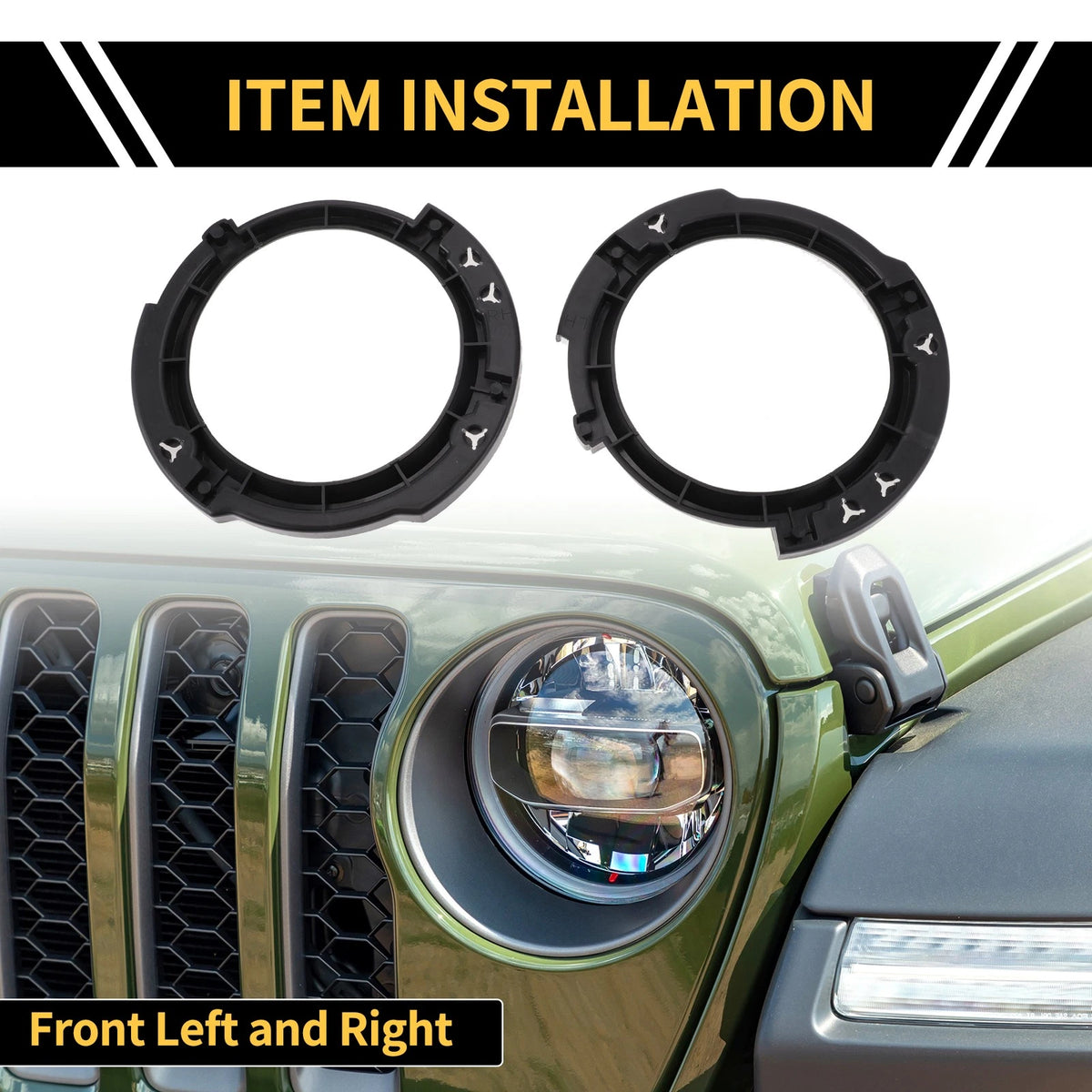 1 Pair Headlight Mount Bracket for Jeep Wrangler JK (2007–2017)