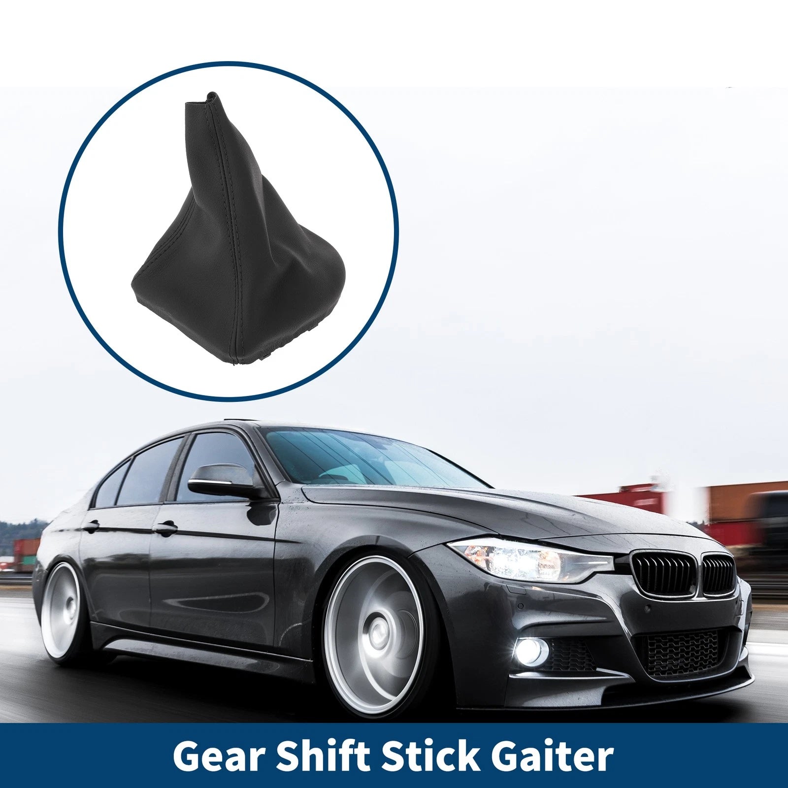 Gear Shift Stick Gaiter Black Leather Replacement for BMW E60 E61 (2004–2008)
