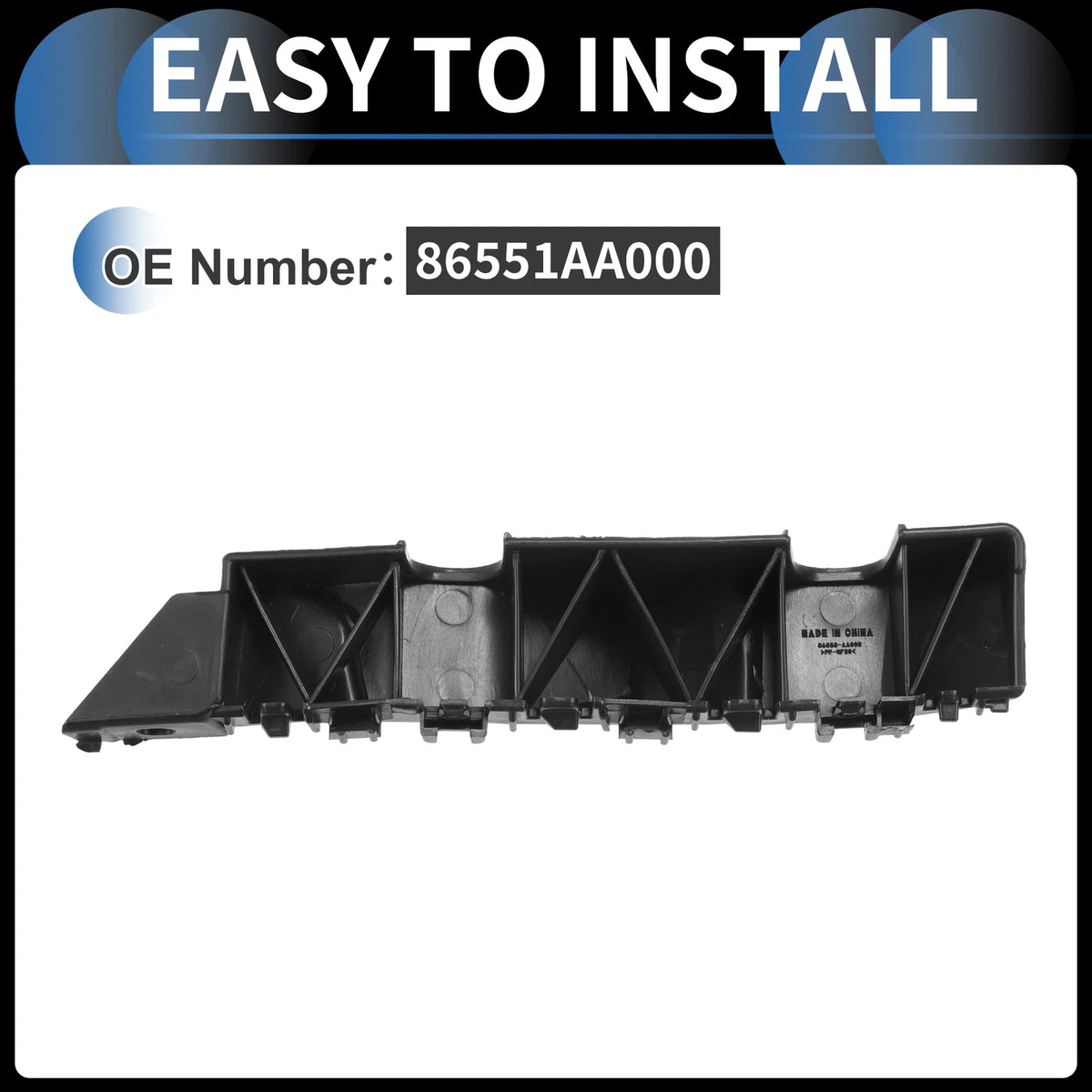 1pc Left Front Bumper Retainer Bracket No. 86551AA000 for Hyundai Elantra (2021–2023)