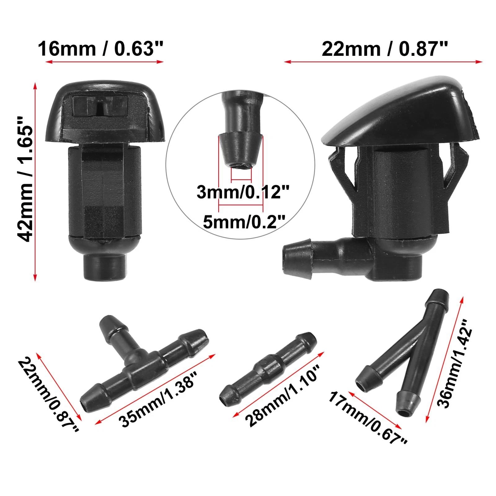 4Pcs Front Windshield Washer Nozzles Replacement for Toyota Solara (2004–2008)