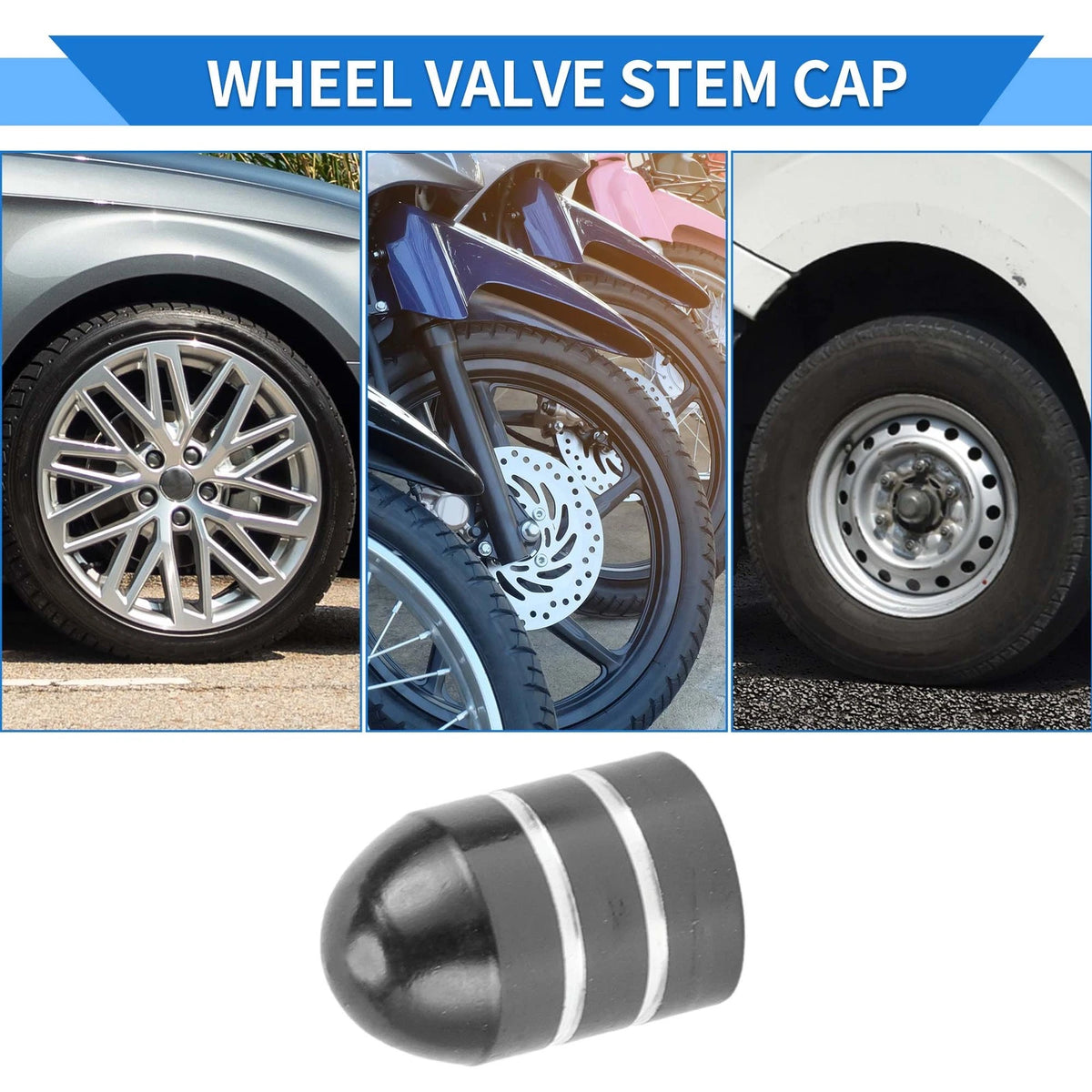Tire Valve Stem Caps Replacement for Car SUV Bike RV 4 Pcs (17mm–11mm)