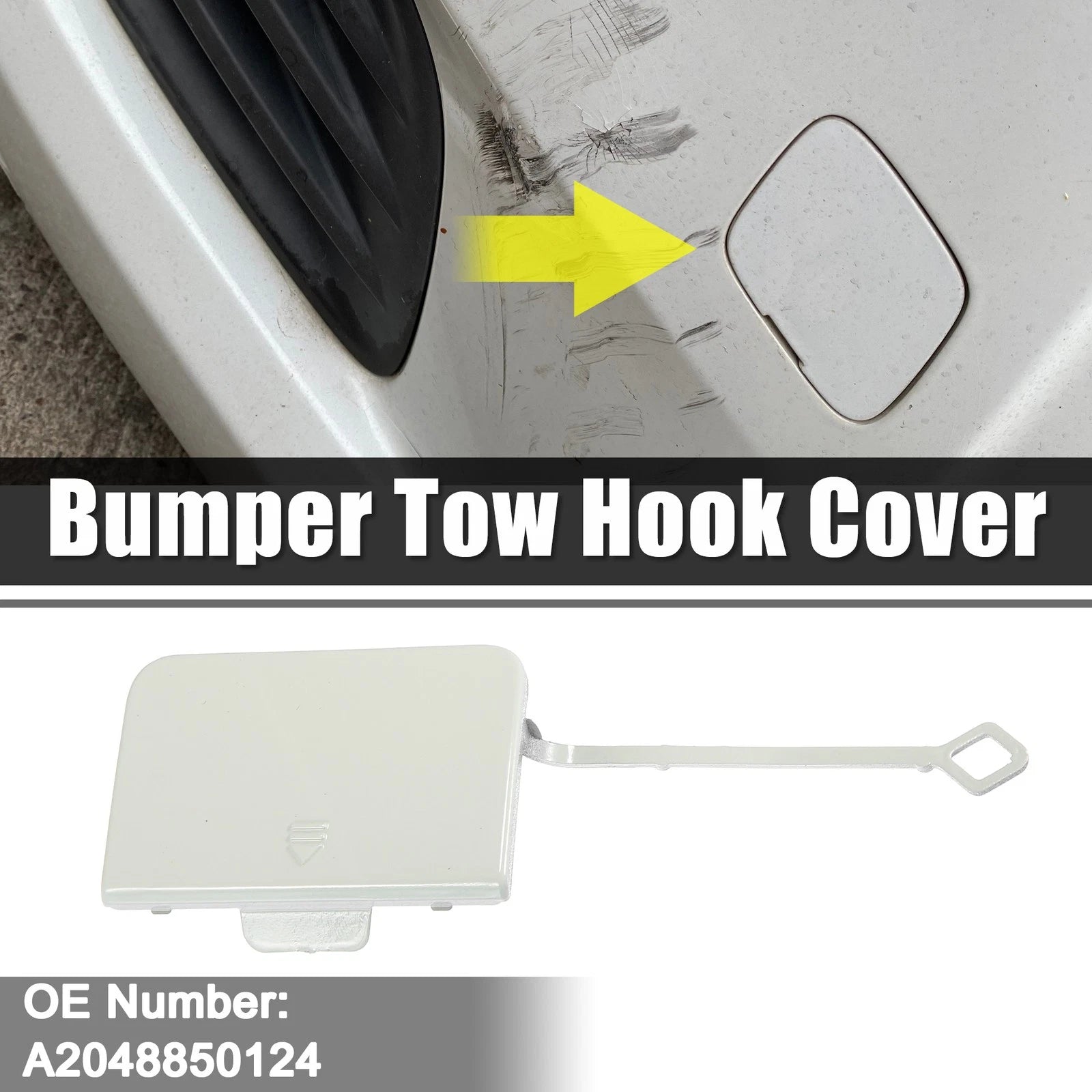Front Right Tow Eye Hook Cover Cap Replacement for Mercedes-Benz C 350 (2015–2021)