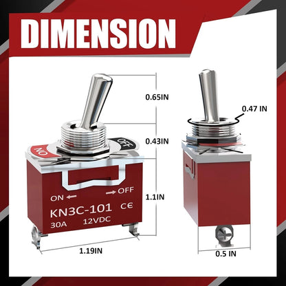 SPDT ON-OFF Switch for Automotive Applications (Easy Installation)