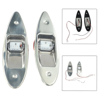2X LED Navigation Side Tear Drop Lights for Marine Boat (12V)