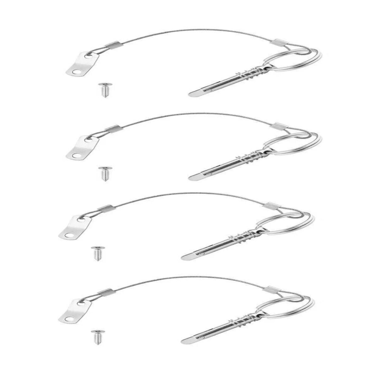 Set of 4 Spring Loaded Quick Release Pins for Marine Deck Hinge Support Poles