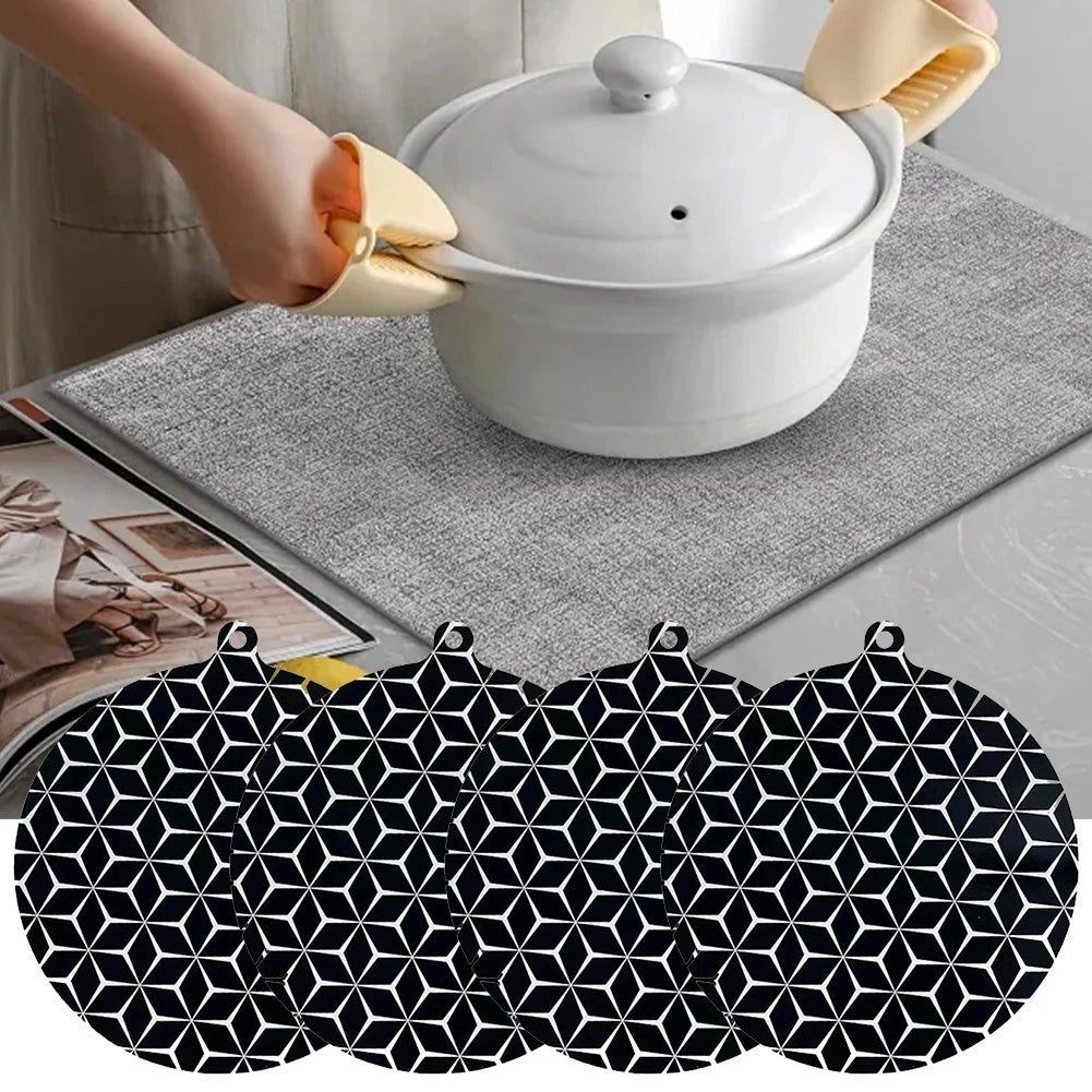 Set of 4 Round Silicone Protector Mats for Cooking