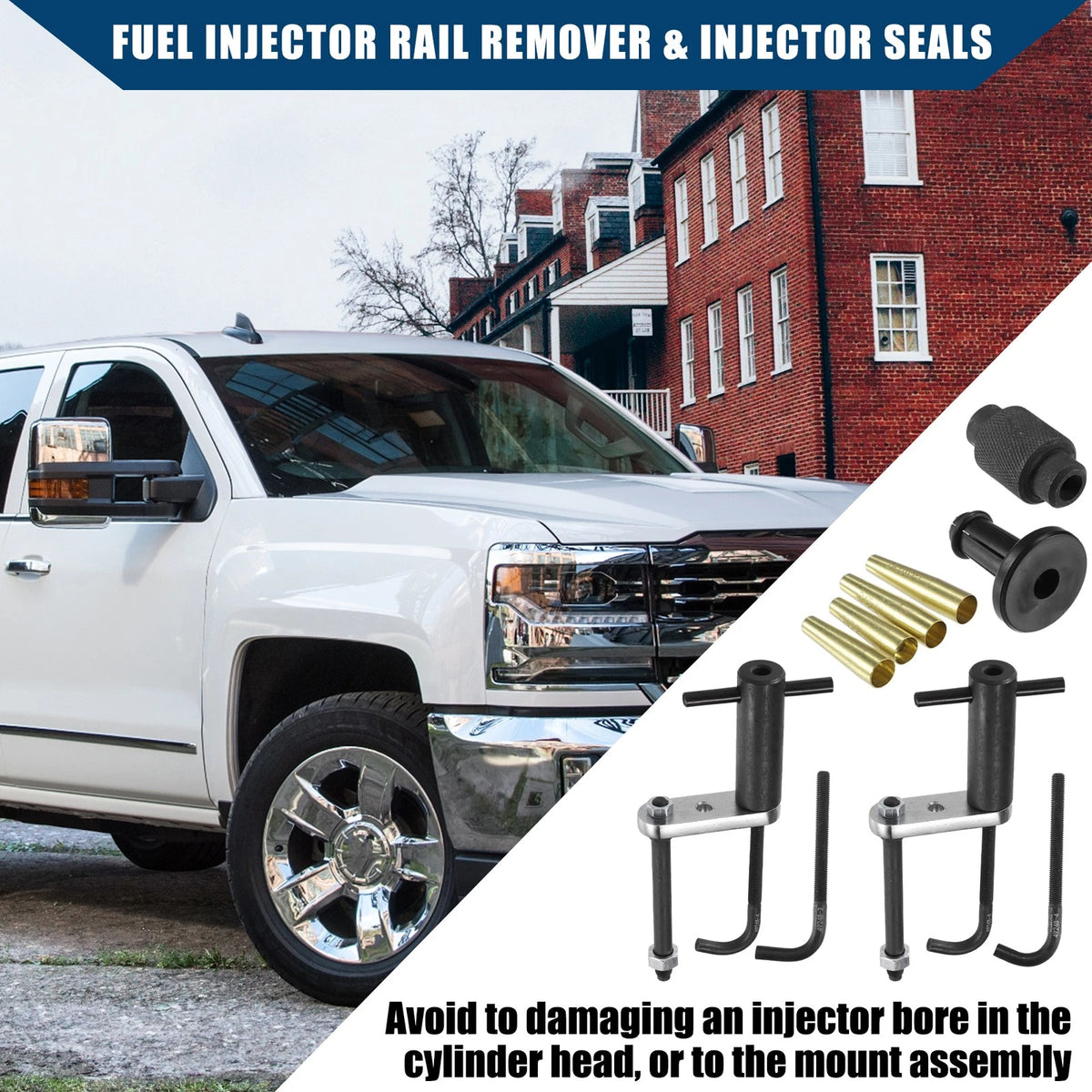 Set of 4 Fuel Injector Rail Assembly Remover Seals Tools for GM Engines