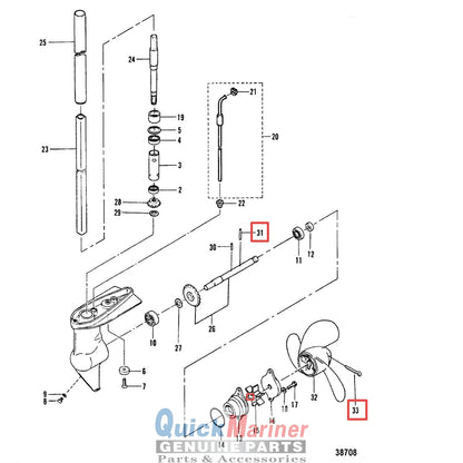 815111002 Shear Pin & Split Pin for Mercury Mariner Outboard 2.2 2.5 3.3 3.5 HP
