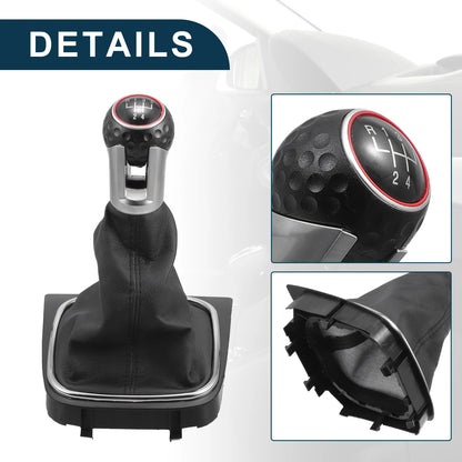 5 Speed Gear Shift Knob with Cover for VW Golf 6 MK6 GTI (2009–2013)
