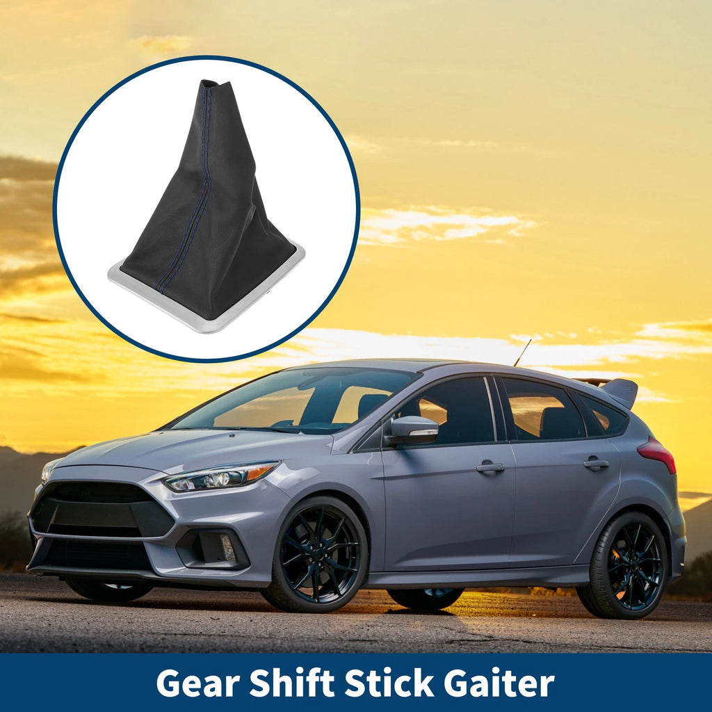 Gear Shift Gaiter Leather Black Blue for Ford Focus MK2 (2004–2012)