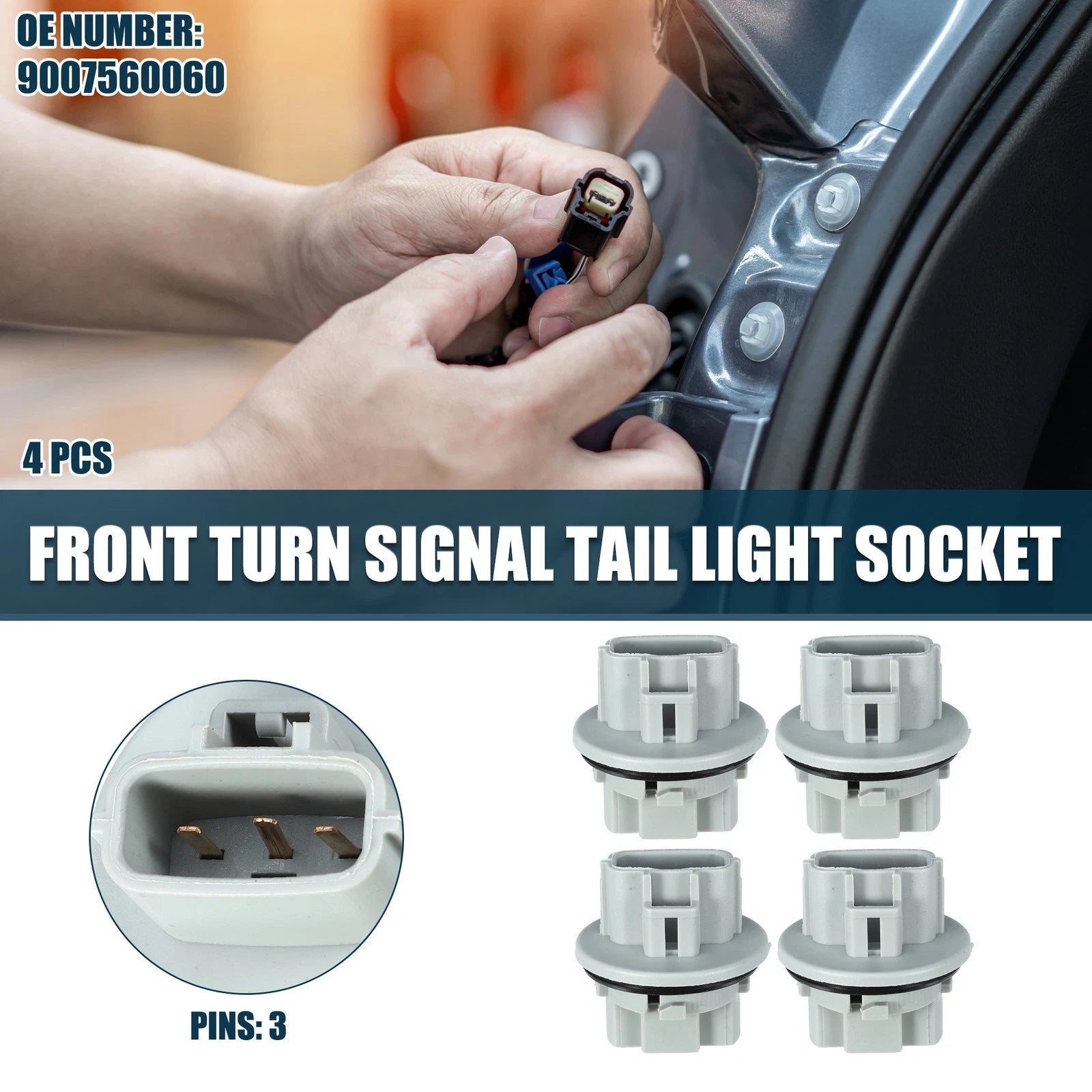 4 Pcs Front Turn Signal Tail Light Socket Replacement for Toyota Tacoma (2011–2015)