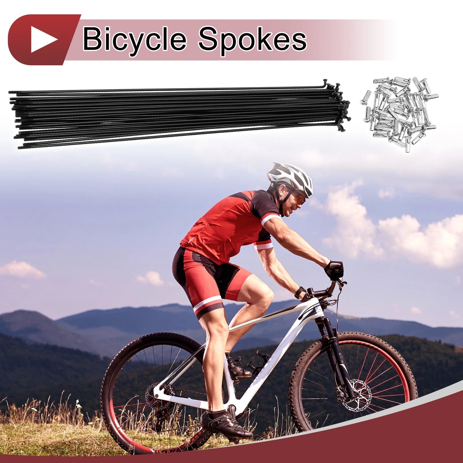 Bicycle Spokes 13G 275mm Carbon Steel Replacement Set for 700c Wheel (—)