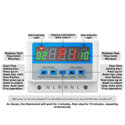 W3103 30A Digital Temperature Controller for Automotive (220V)