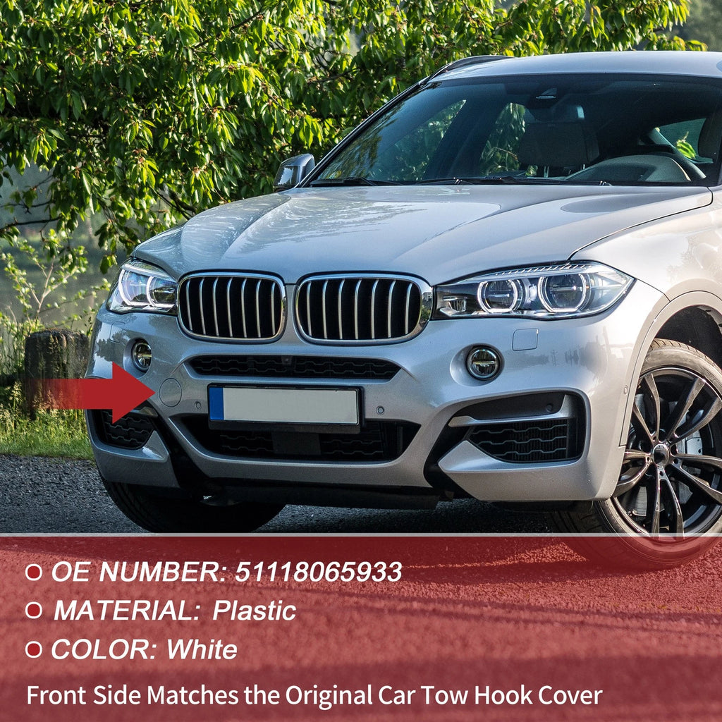 Front Tow Hook Cover Replacement for BMW X6 F16 M (2015–2019) White