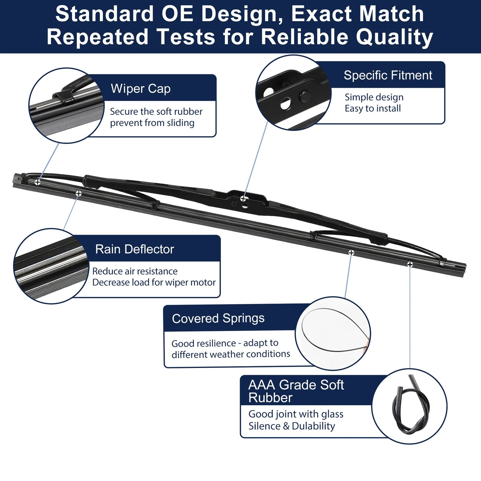 Rear Windshield Wiper Blade for Audi A3 S3 (2003–2013)