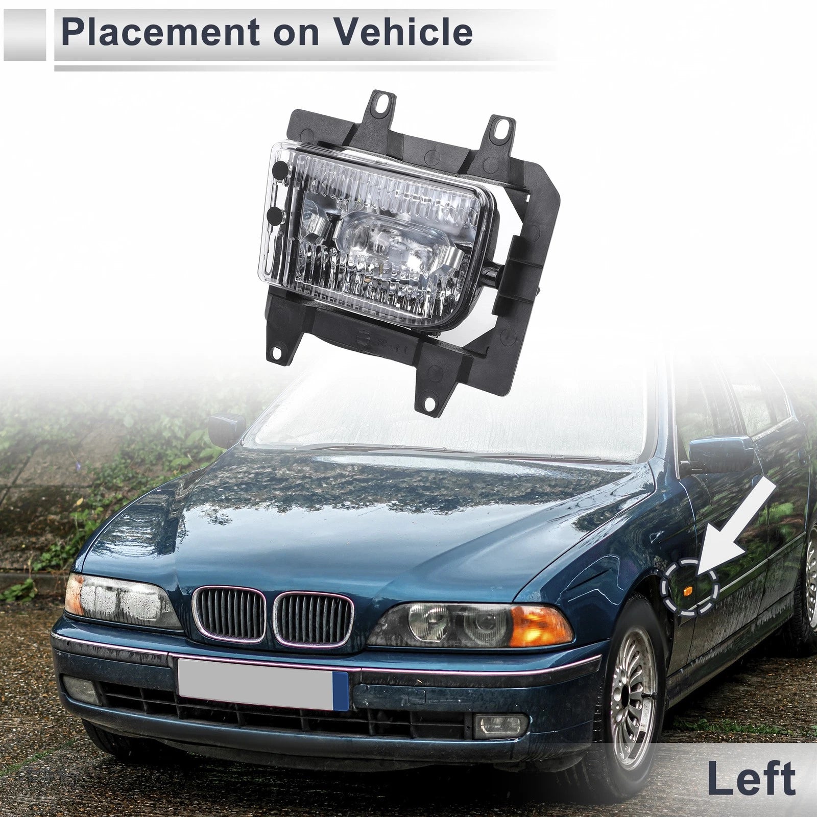 Left Front Bumper Side Marker Light Cover Replacement for BMW E30 (1984–1994)
