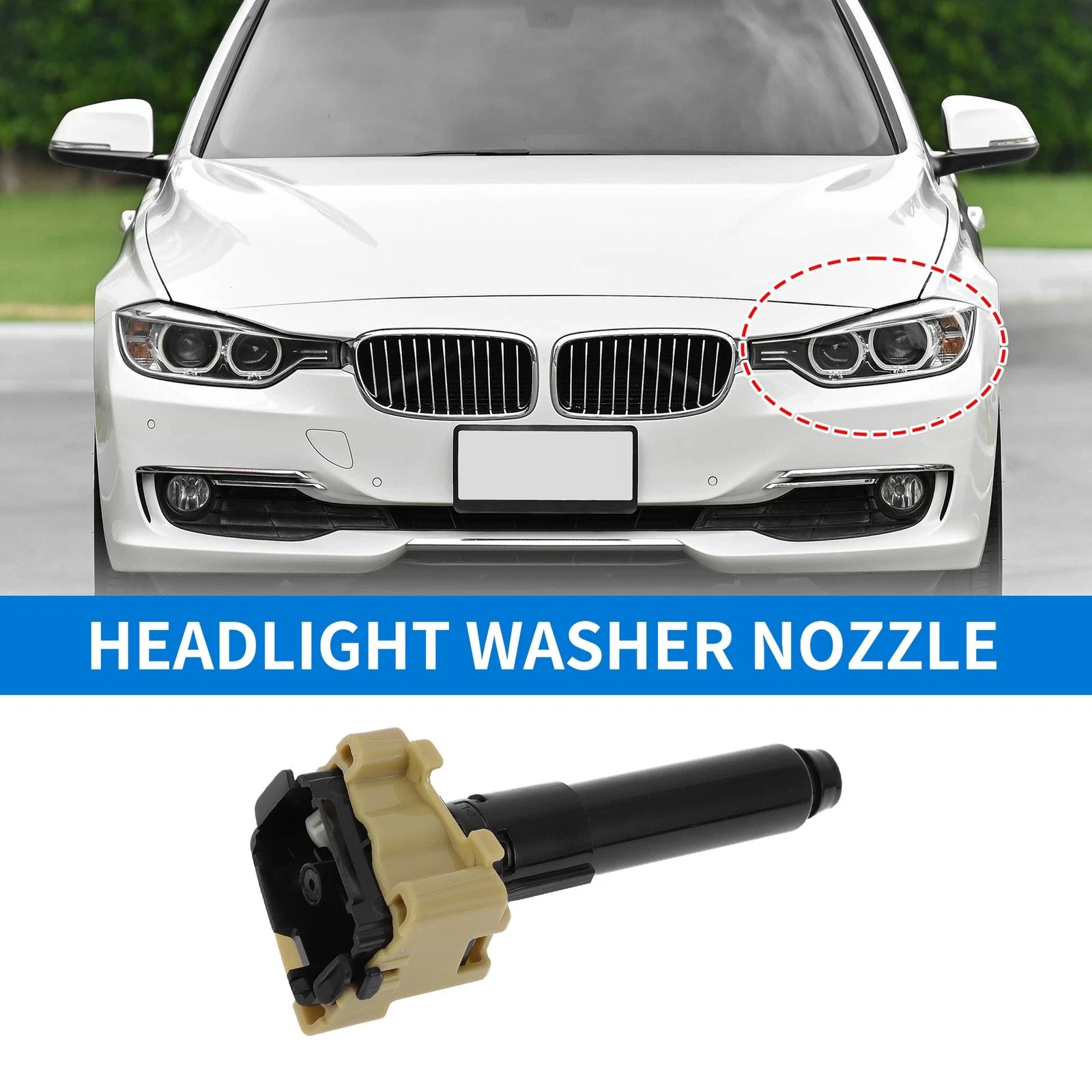 Left Side Headlight Washer Nozzle Replacement for Mazda 3 Axela (2014–2016)