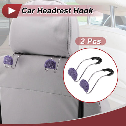 2 Pcs Universal Car Seat Headrest Hook for Purses and Bags (4.69"x1.57")