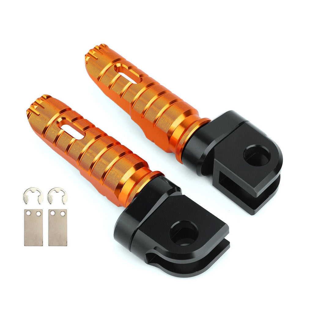 Front Footrests Foot Pegs for Kawasaki Z300 Z400 Z650 Z800 Z900 Z1000 (2013–2023) - Orange T9