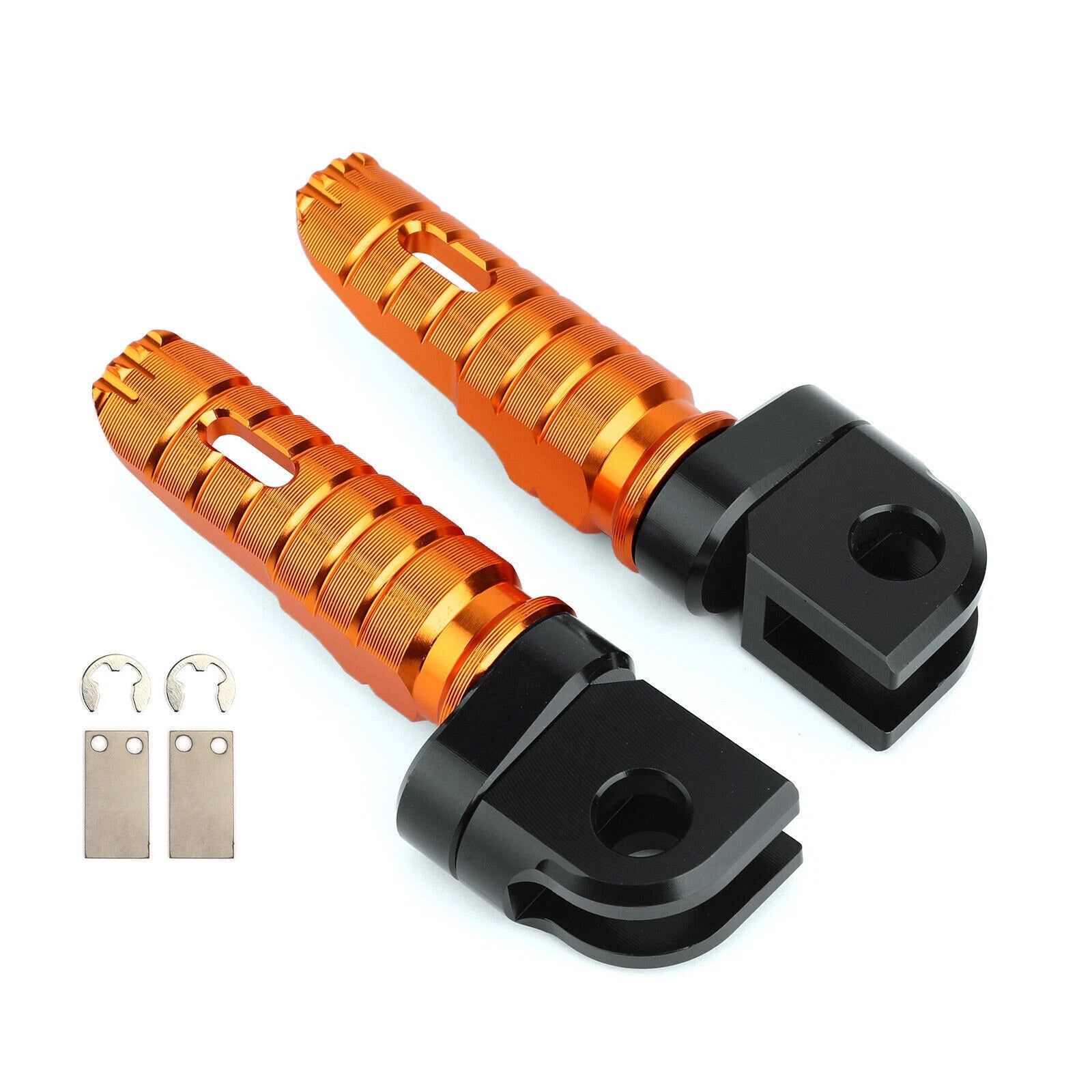 Front Footrests Foot Pegs for Kawasaki Z300 Z400 Z650 Z800 Z900 Z1000 (2013–2023) - Orange T9