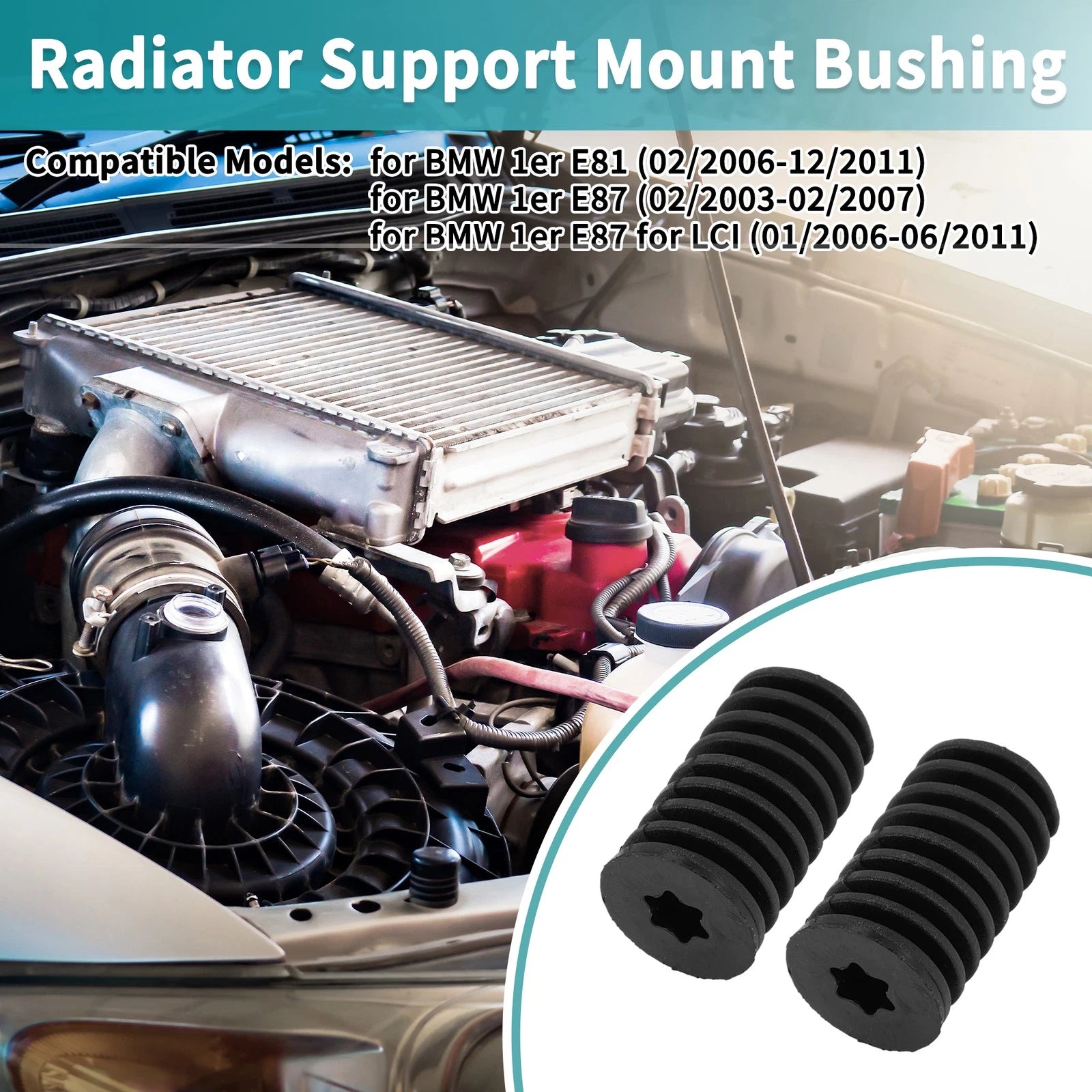 2 Pcs Radiator Mount Bracket Set for BMW 1 Series E81 (2006–2011)