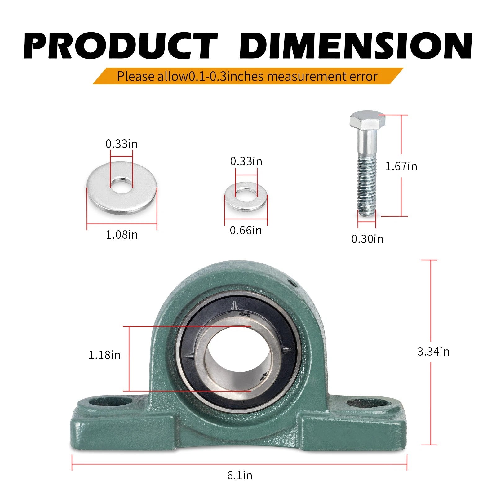 Front Center Carrier Bearing for Polaris Ranger Crew 500 (2011–2013) 2878360 3514703