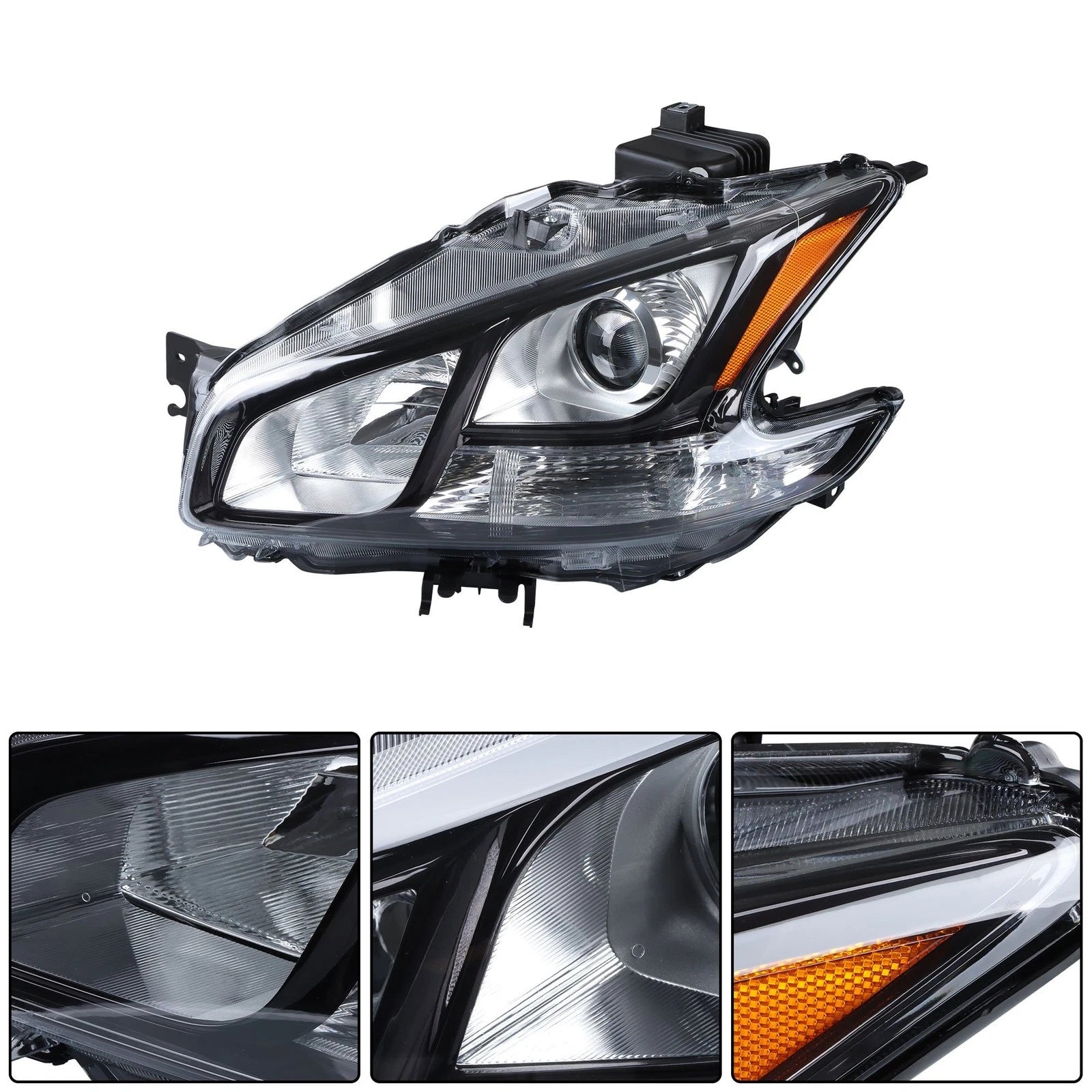 Headlight Assembly for Nissan Maxima (2009–2014) HID Dark Gray Left/LH