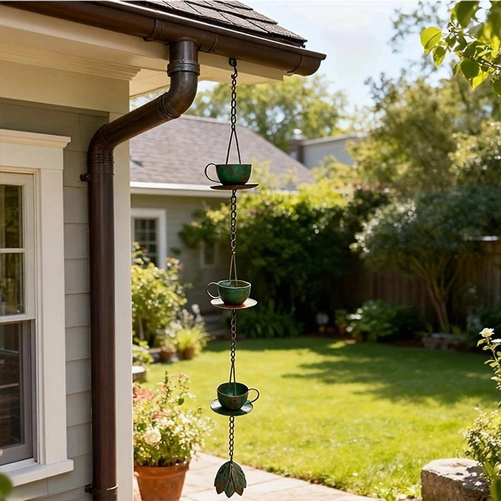 Classic Coffee Cup Style Rain Chain for Outdoor Drainage System