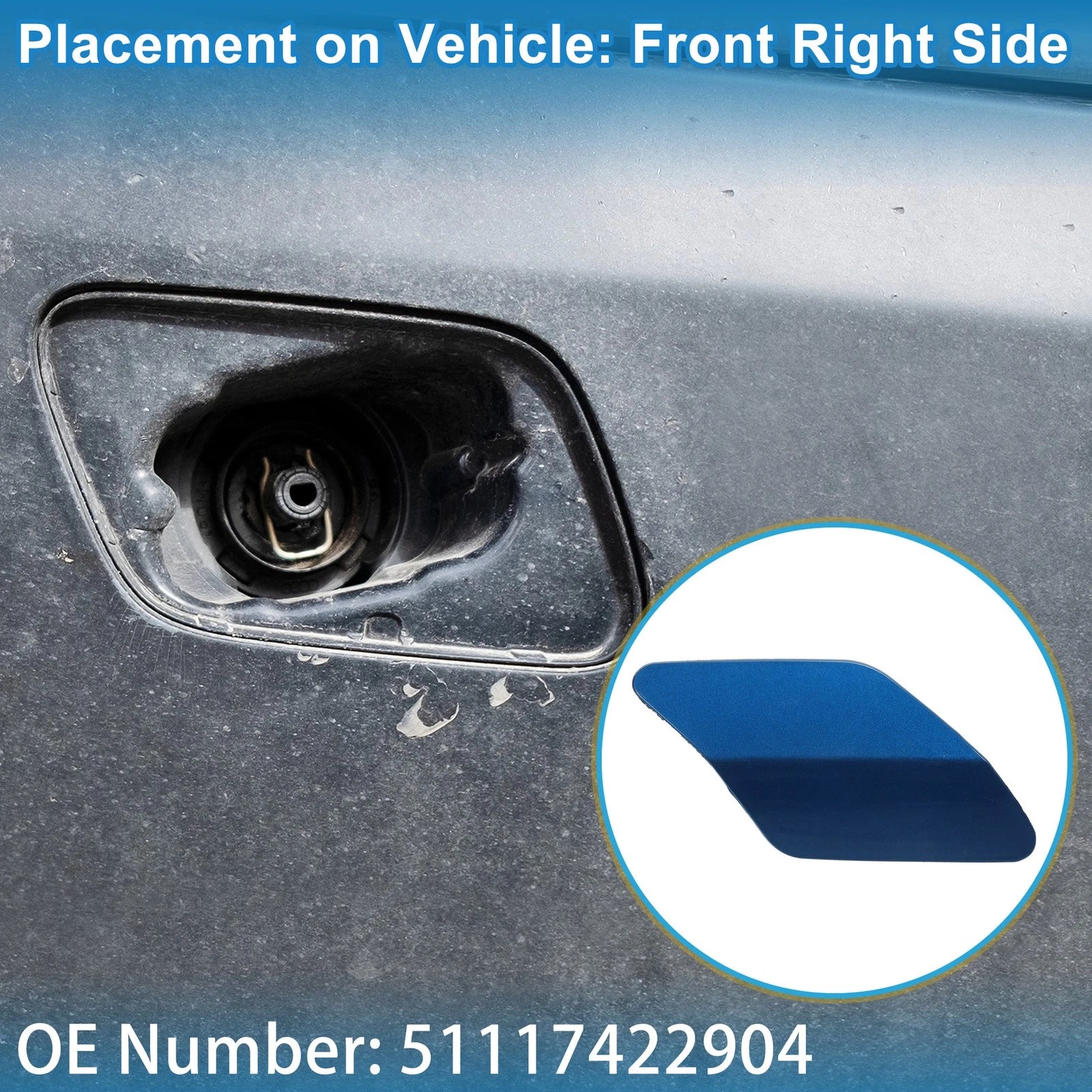Front Right Washer Nozzle Cover Cap Replacement for BMW X6 (2015–2019)