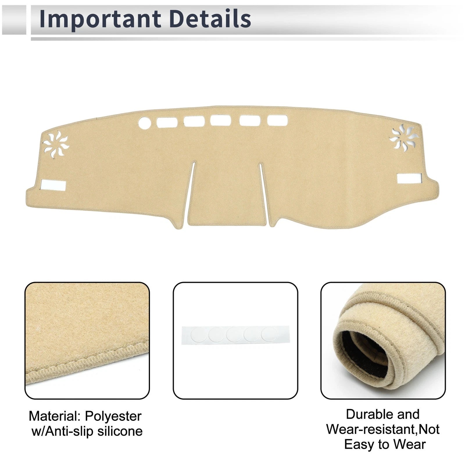Dashboard Dash Cover Mat for Toyota RAV4 XA50 2020–2024 Beige Sun Shield