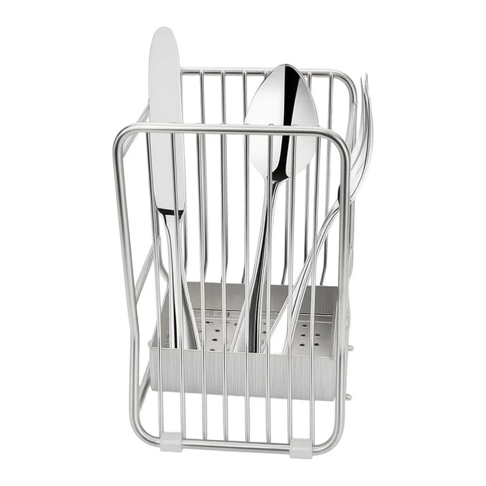 Stainless Steel Cutlery Holder with Quick Dry Drainage System