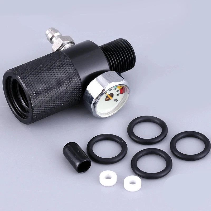 Air Fill Adapter with 40MPa Pressure Gauge and 8mm Quick Connect Fitting