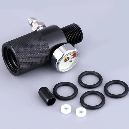 Air Fill Adapter with 40MPa Pressure Gauge and 8mm Quick Connect Fitting