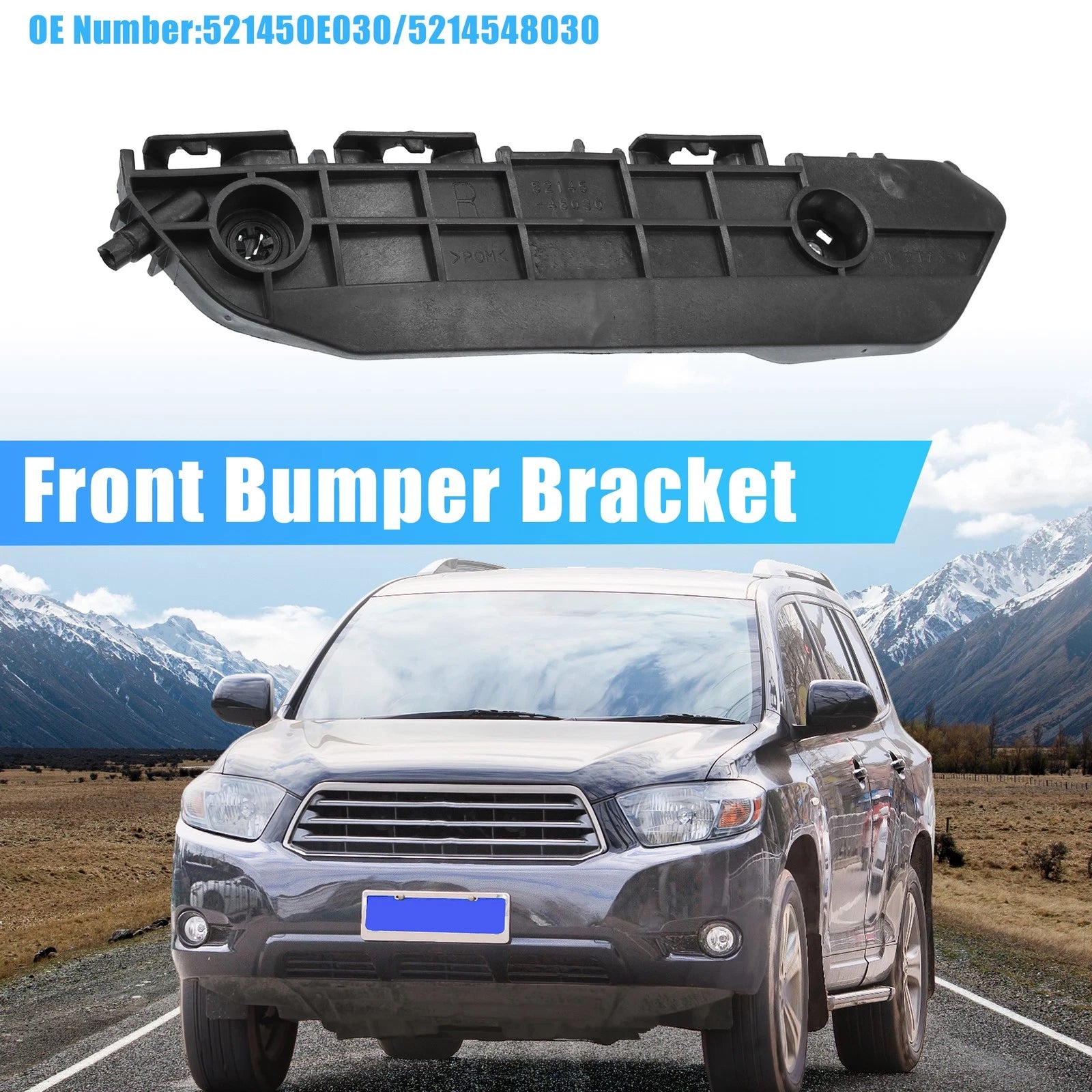 Front Right Bumper Cover Bracket Replacement for Toyota Black Hilux (2015–2020)
