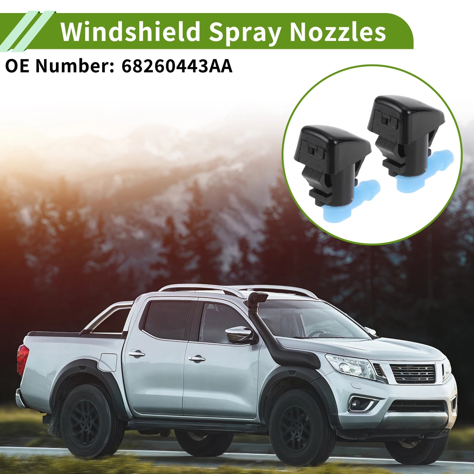 Windshield Washer Nozzle Set for Jeep (No. 68260443AA)