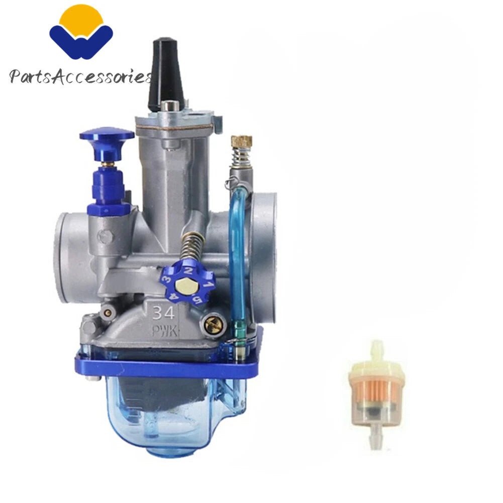 PWK34 34mm Carburetor & Air Filter for Suzuki RM 125 250 370 500 (1975–2001)