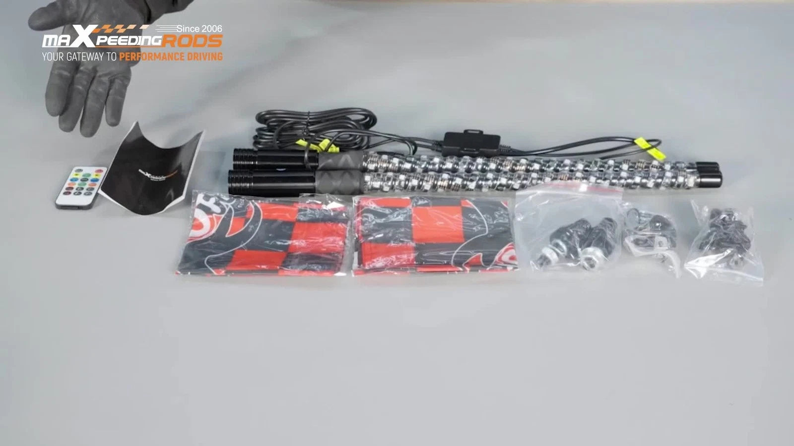 2X RGB Chasing Whip Lights for ATV (Music Sync Mode)